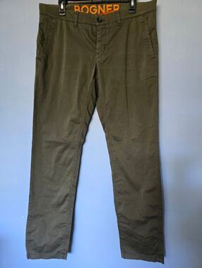 Bogner Mens Olive Chino Cotton Pants Size 36